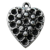 Pendant Setting Zinc Alloy Jewelry Findings Lead-free, Heart 18x23mm Hole:2mm, Sold by Bag