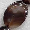 Agate Beads, Flat Oval, 25x35mm, Hole:Approx 1mm, Sold per 16-inch Strand