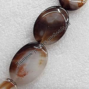 Agate Beads, Flat Oval, 25x35mm, Hole:Approx 1mm, Sold per 16-inch Strand