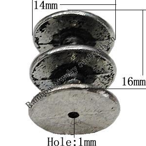 Bead Zinc Alloy Jewelry Findings Lead-free, 16x14mm Hole:1mm, Sold by Bag