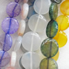 Agate Beads, Flat Round, Mic colour, 26mm, Hole:Approx 1mm, Sold per 16-inch Strand