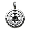 Pendant Zinc Alloy Jewelry Findings Lead-free, Flat Round 21x29mm Hole:7x5mm, Sold by Bag