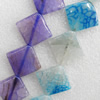 Agate Beads, Diamond, Mix colour, 28mm, Hole:Approx 1mm, Sold per 16-inch Strand