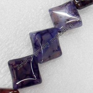 Agate Beads, Diamond, 25mm, Hole:Approx 1mm, Sold per 16-inch Strand