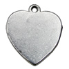 Pendant Zinc Alloy Jewelry Findings Lead-free, Heart 25x28mm Hole:2mm, Sold by Bag