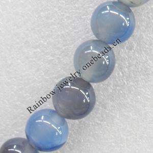Agate Beads, Round, 8mm, Hole:Approx 1mm, Sold per 16-inch Strand