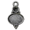 Zinc Alloy Cabochon Settings, 16x28mm Hole:3mm, Sold by Bag