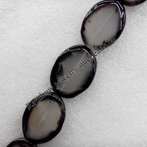 Agate Beads, Flat Oval, 27x35mm, Hole:Approx 1mm, Sold per 16-inch Strand