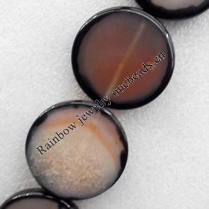 Agate Beads, Flat Round, 40mm, Hole:Approx 1mm, Sold per 16-inch Strand