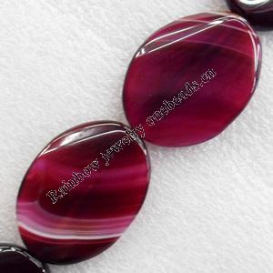 Agate Beads, Flat Oval, 30x40mm, Hole:Approx 1mm, Sold per 16-inch Strand