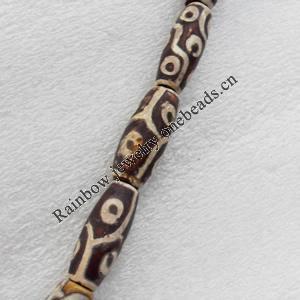 Tibetan Agate Dzi Beads, Oval, 12x30mm, Hole:Approx 1mm, Sold per 15.7-inch Strand