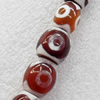 Tibetan Agate Dzi Beads, Drum, 12x15mm, Hole:Approx 1mm, Sold per 15.7-inch Strand