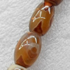Tibetan Agate Dzi Beads, Oval, 12x18mm, Hole:Approx 1mm, Sold per 15.7-inch Strand
