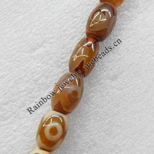 Tibetan Agate Dzi Beads, Oval, 12x18mm, Hole:Approx 1mm, Sold per 15.7-inch Strand
