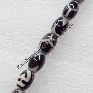 Tibetan Agate Dzi Beads, Oval, 7x11mm, Hole:Approx 1mm, Sold per 15.7-inch Strand
