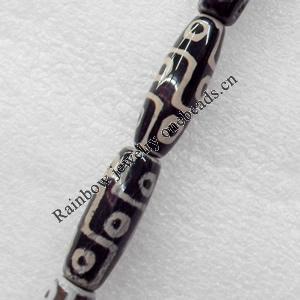 Tibetan Agate Dzi Beads, Tube, 11x30mm, Hole:Approx 1mm, Sold by PC