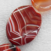 Agate Beads, Twist Flat Oval, 32x40mm, Hole:Approx 1mm, Sold per 15.7-inch Strand