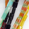 Agate Beads, Mix colour, Rectangle, 14x18mm, Hole:Approx 1mm, Sold per 15.7-inch Strand
