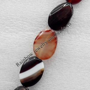 Agate Beads, Flat Oval, 20x30mm, Hole:Approx 1mm, Sold per 15.7-inch Strand