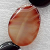 Agate Beads, Flat Oval, 20x30mm, Hole:Approx 1mm, Sold per 15.7-inch Strand