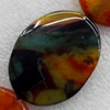 Agate Beads, Flat Oval, 30x28mm, Hole:Approx 1mm, Sold per 15.7-inch Strand