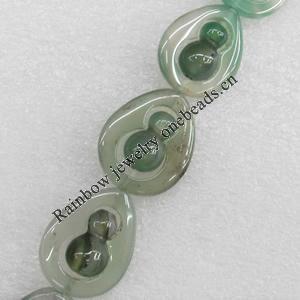 Agate Beads, Flat Teardrop, 22x29mm, Hole:Approx 1mm, Sold by PC