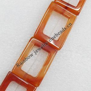 Agate Beads, Rectangle, O:25x35mm I:15x24mm, Hole:Approx 1mm, Sold per 16-inch Strand