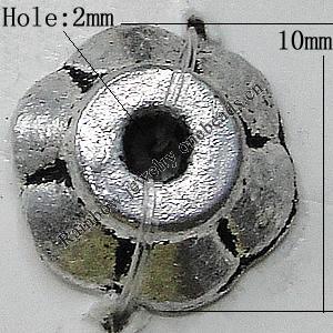 Bead Caps Zinc Alloy Jewelry Findings Lead-free, 10mm Hole:2mm, Sold by Bag