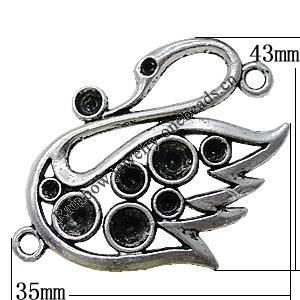 Connectors Zinc Alloy Jewelry Findings Lead-free, 43x35mm Hole:3mm, Sold by Bag