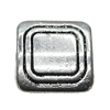 Bead Zinc Alloy Jewelry Findings Lead-free, Square 12mm Hole:1mm, Sold by Bag