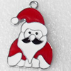 Zinc Alloy Enamel Pendant, Santa Claus, 20x31mm, Hole:2mm, Sold by PC 