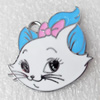 Zinc Alloy Enamel Pendant, Animal Head, 28x30mm, Hole:2mm, Sold by PC 