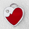 Zinc Alloy Enamel Pendant, Heart, 22x25mm, Hole:2mm, Sold by PC 