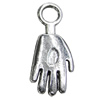 Pendant Zinc Alloy Jewelry Findings Lead-free, Hand 10x24mm Hole:4mm, Sold by Bag