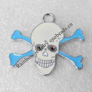 Zinc Alloy Enamel Pendant, 30x27mm, Hole:2mm, Sold by PC 