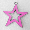 Zinc Alloy Enamel Pendant, Star, 33x37mm, Hole:2mm, Sold by PC 