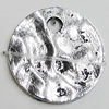 Pendant Zinc Alloy Jewelry Findings Lead-free, Flat Round 19mm Hole:2mm, Sold by Bag