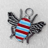 Zinc Alloy Enamel Pendant, Bee, 25x22mm, Hole:2mm, Sold by PC 