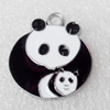 Zinc Alloy Enamel Pendant, Panda, 22x25mm, Hole:2mm, Sold by PC 