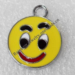 Zinc Alloy Enamel Pendant, 18x22mm, Hole:2mm, Sold by PC 