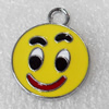 Zinc Alloy Enamel Pendant, 18x22mm, Hole:2mm, Sold by PC 