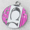 Zinc Alloy Enamel Pendant, 24x28mm, Hole:2mm, Sold by PC 