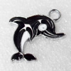 Zinc Alloy Enamel Pendant, Dolphin, 20x26mm, Hole:2mm, Sold by PC 