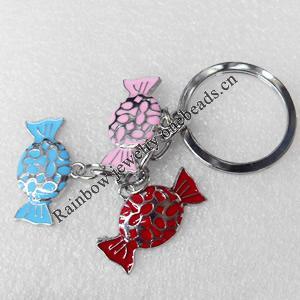 Zinc Alloy keyring Jewelry Key Chains, Pendant width:30mm, Length Approx:8.5cm, Sold by PC