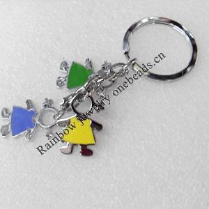 Zinc Alloy keyring Jewelry Key Chains, Pendant width:17mm, Length Approx:8.7cm, Sold by PC