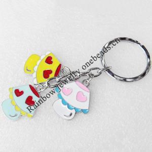 Zinc Alloy keyring Jewelry Key Chains, Pendant width:24mm, Length Approx:9cm, Sold by PC