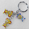 Zinc Alloy keyring Jewelry Key Chains, Pendant width:18mm, Length Approx:9.5cm, Sold by PC
