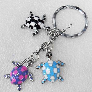 Zinc Alloy keyring Jewelry Key Chains, Pendant width:25mm, Length Approx:9.5cm, Sold by PC