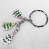 Zinc Alloy keyring Jewelry Key Chains, Pendant width:15mm, Length Approx:9cm, Sold by PC