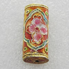 Cloisonne Beads, Column 28x11mm Hole:1.5mm, Sold by PC